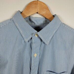 Banana Republic Mens Large Soft Wash Tailored Slim Fit Long Sleeve Striped Shirt